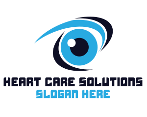 Blue Stroke Eye logo design