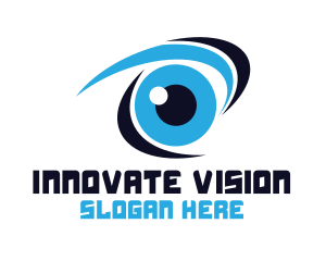 Blue Stroke Eye logo design