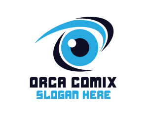 High Tech - Blue Stroke Eye logo design