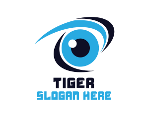 Optometrist - Blue Stroke Eye logo design