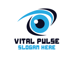 Stroke - Blue Stroke Eye logo design