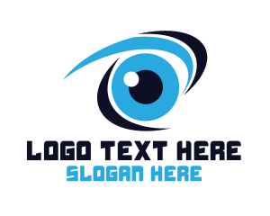 Watching - Blue Stroke Eye logo design