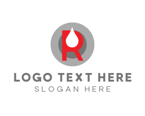 Text - Letter R Circle logo design