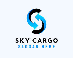 Logistics Arrow Letter S logo design