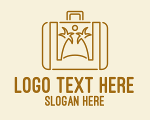 Tourist Spot - Holiday Beach Suitcase logo design