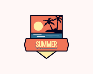 Summer Beach Coast logo design