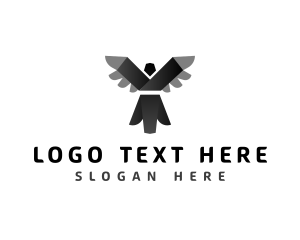 Aviation - Bird Origami Letter Y logo design