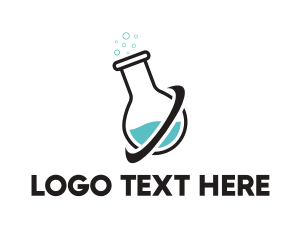 Scientific - Laboratory Flask Planet logo design