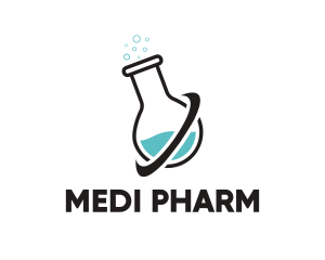 Pharmacology - Laboratory Flask Planet logo design