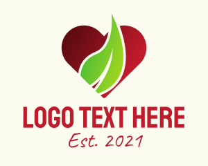 Landscaping - Nature Heart Leaf logo design