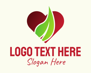 Nature Heart Leaf  Logo