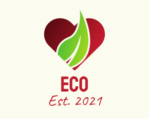 Farm - Nature Heart Leaf logo design