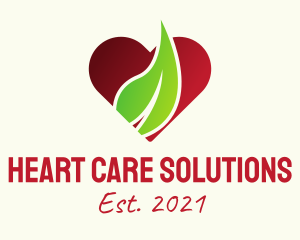 Nature Heart Leaf  logo design