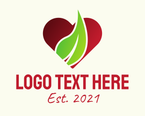 Herbal - Nature Heart Leaf logo design