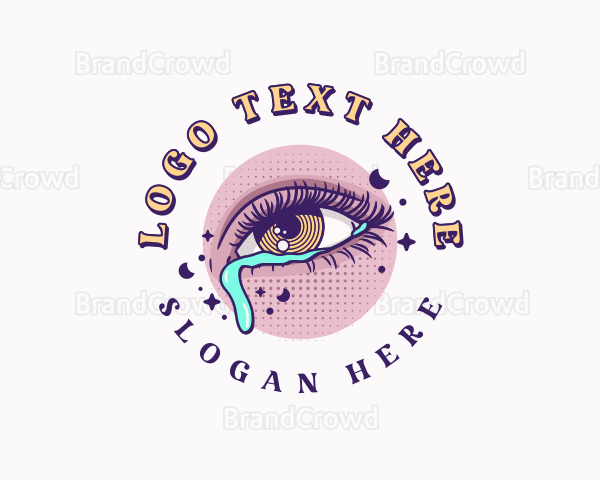 Comic Woman Tear Eye Logo