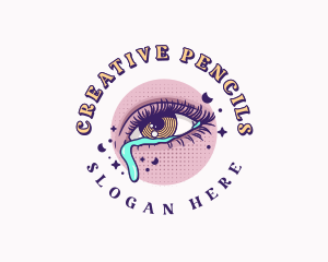 Comic Woman Tear Eye logo design