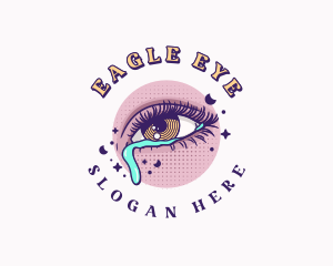 Comic Woman Tear Eye logo design