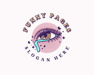 Comic Woman Tear Eye logo design