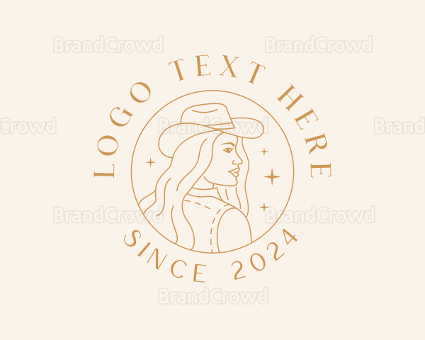 Woman Rodeo Cowgirl Logo