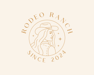 Woman Rodeo Cowgirl logo design