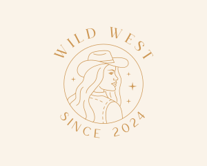 Woman Rodeo Cowgirl logo design