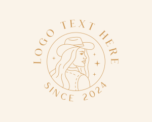 Cowgirl - Woman Rodeo Cowgirl logo design