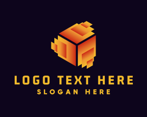 Box - Gradient Cyber Cube logo design