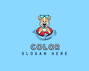 Sunglasses Swimming Dog Logo