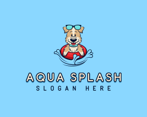 Swimming - Sunglasses Swimming Dog logo design