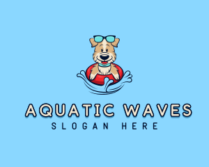 Swimming - Sunglasses Swimming Dog logo design