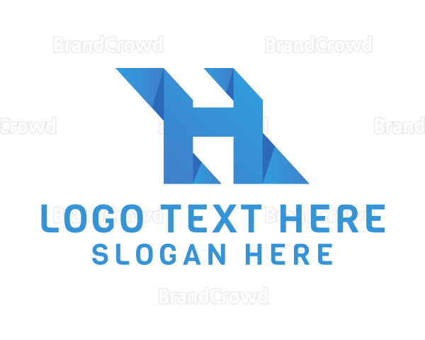 Origami Geometric Letter H Logo