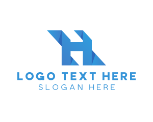 Origami Geometric Letter H logo design