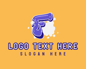 Blockbuster - Blockbuster Graffiti Letter F logo design