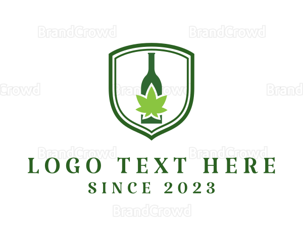 Marijuana Liquor Bottle Logo