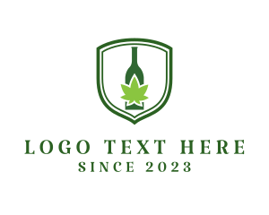 Cannabis Leaf - Marijuana Liquor Bottle logo design
