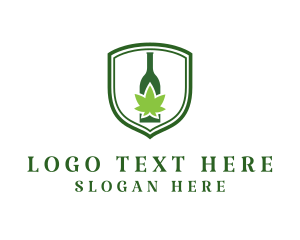 Marijuana Liquor Bottle  Logo