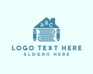 Alphabet - Book Pencil Daycare logo design