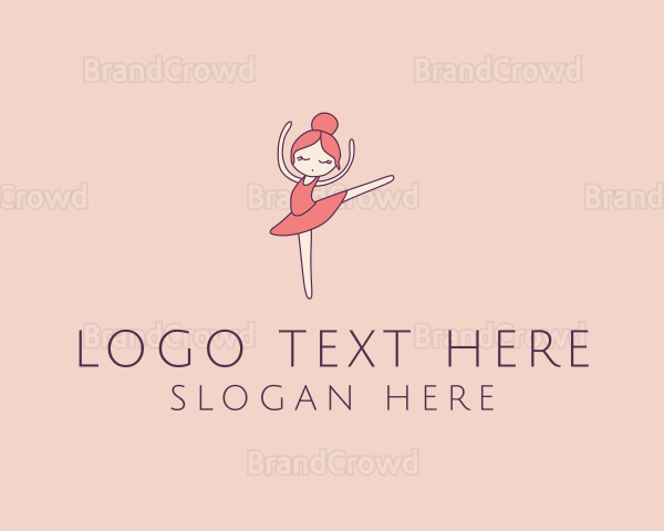 Ballerina Girl Cartoon Logo