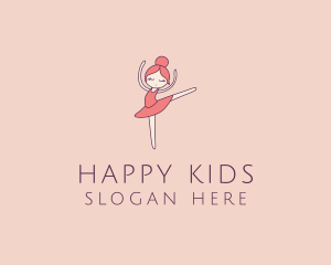 Ballerina Girl Cartoon  logo design