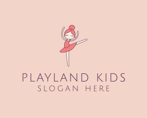 Ballerina Girl Cartoon  logo design