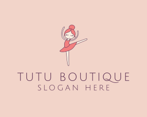 Tutu - Ballerina Girl Cartoon logo design