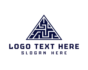 Maze - Geometric Maze Pyramid logo design