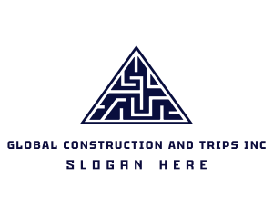 Geometric Maze Pyramid Logo