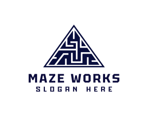 Maze - Geometric Maze Pyramid logo design