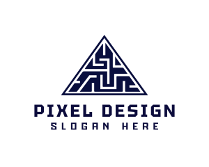 Graphics - Geometric Maze Pyramid logo design