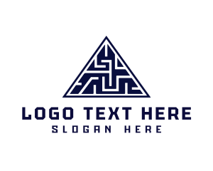 Geometric Maze Pyramid Logo