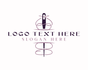 Thread - Needle Seamstress Dressmaking logo design