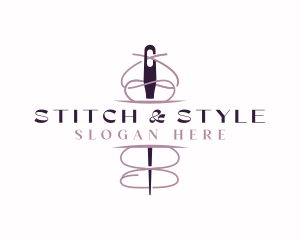 Dressmaker - Needle Seamstress Dressmaking logo design