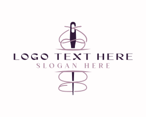 Sewing - Needle Seamstress Dressmaking logo design