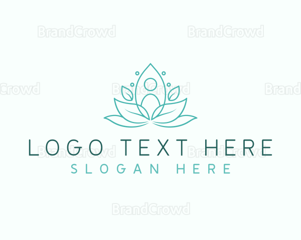 Yoga Meditation Leaves Logo